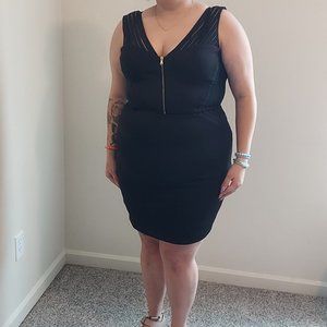 Plus Size Guess Black Sleeveless Bodycon Dress Size 14